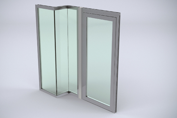 Porte aluminium coupe-feu à rupture de pont thermique Wicstyle 77 FP ; Wicona propose 3 types de joints seuils : automatique, joint lèvre en EPDM ou sans système d'étanchéité. ©Wicona